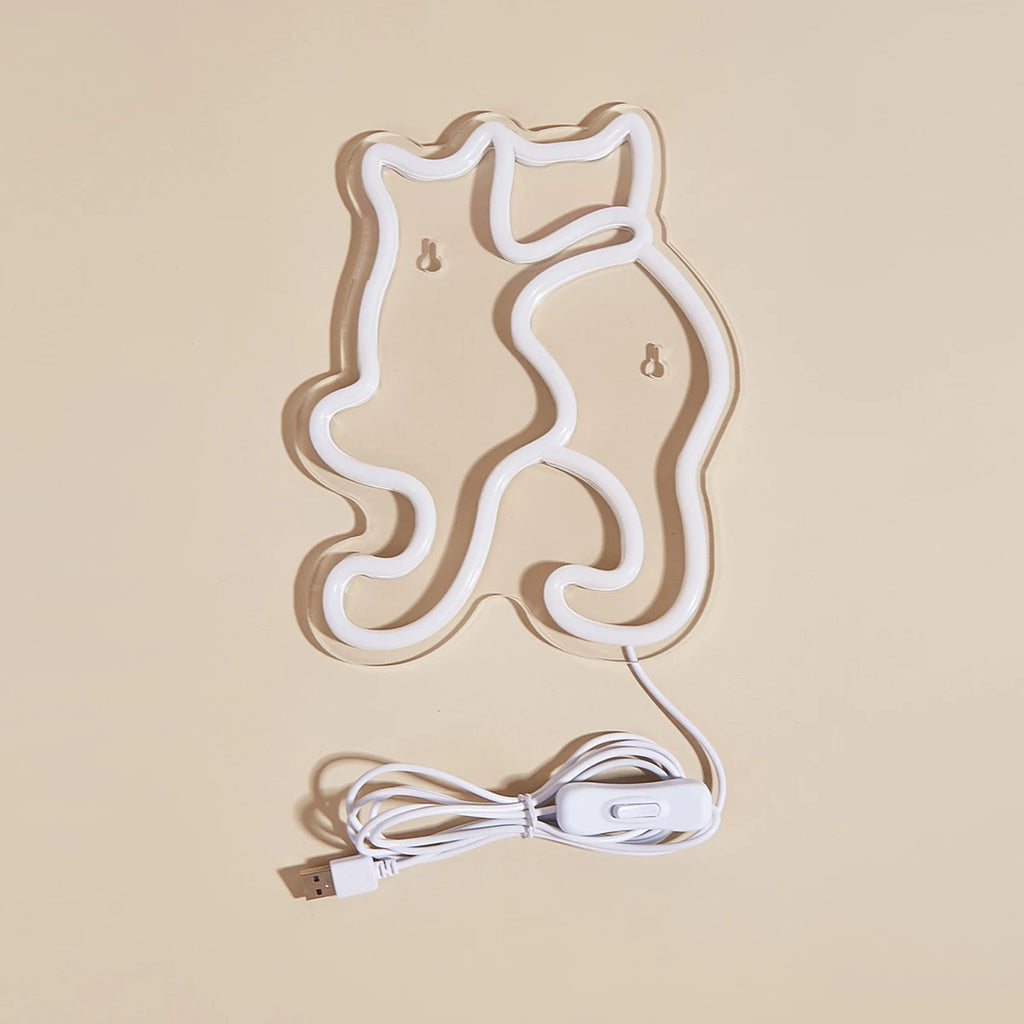 Chi-buy Cat LED Neon Sign USB Powered Neon Signs Night Light 3D Wall Art & Game Room Bedroom Living Room Decor Lamp Signs